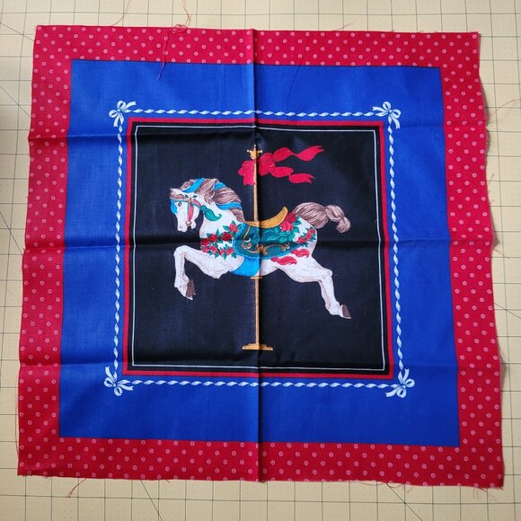 Vintage Carousel Horses Pillow Panels (Only 2 Panels) - Picture 2 of 2